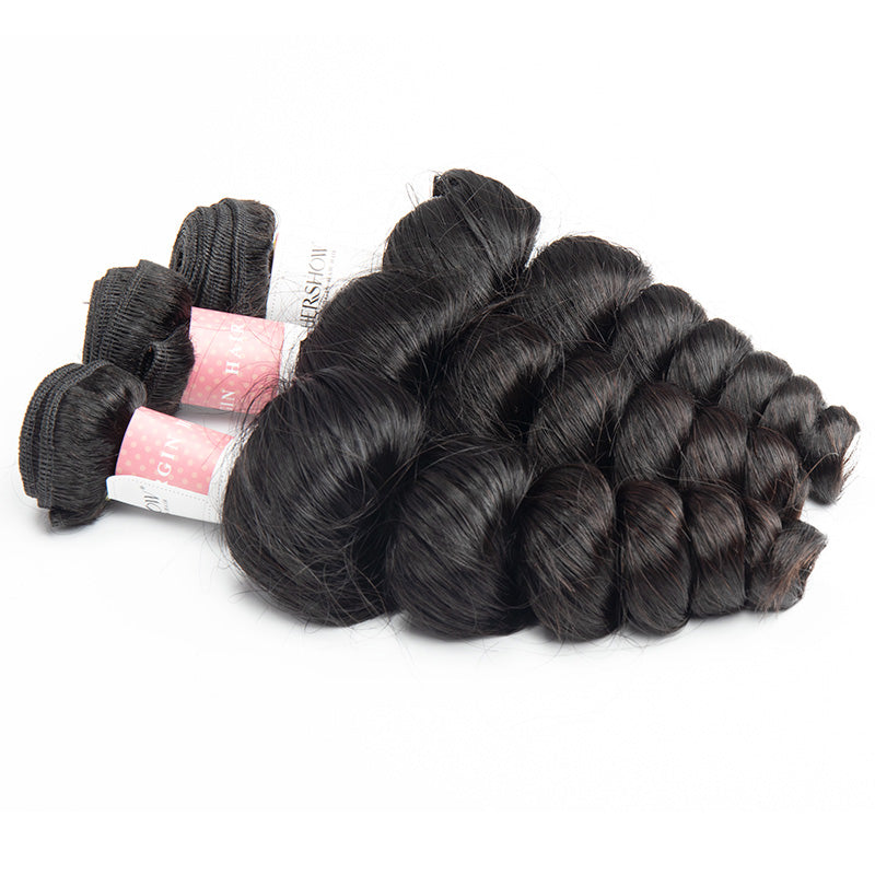 B Top Virgin Hair Loose Wave Hair Extensions 3 Bundles