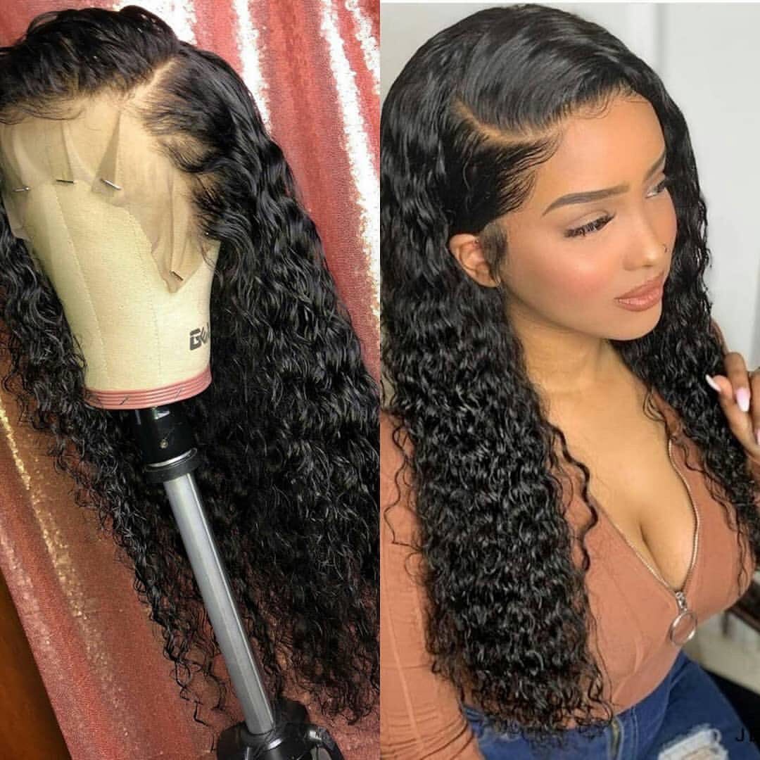 B Top Virgin 13x4 Deep Wave Lace Front Transparent  Wig 150 Density with Baby Hair