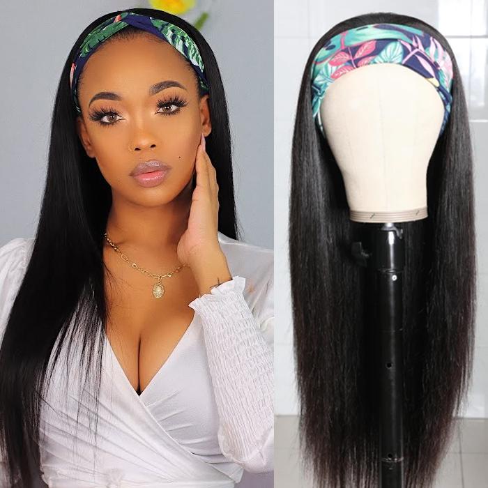 B Top Virgin Silky Straight Headband Wig 150 Density