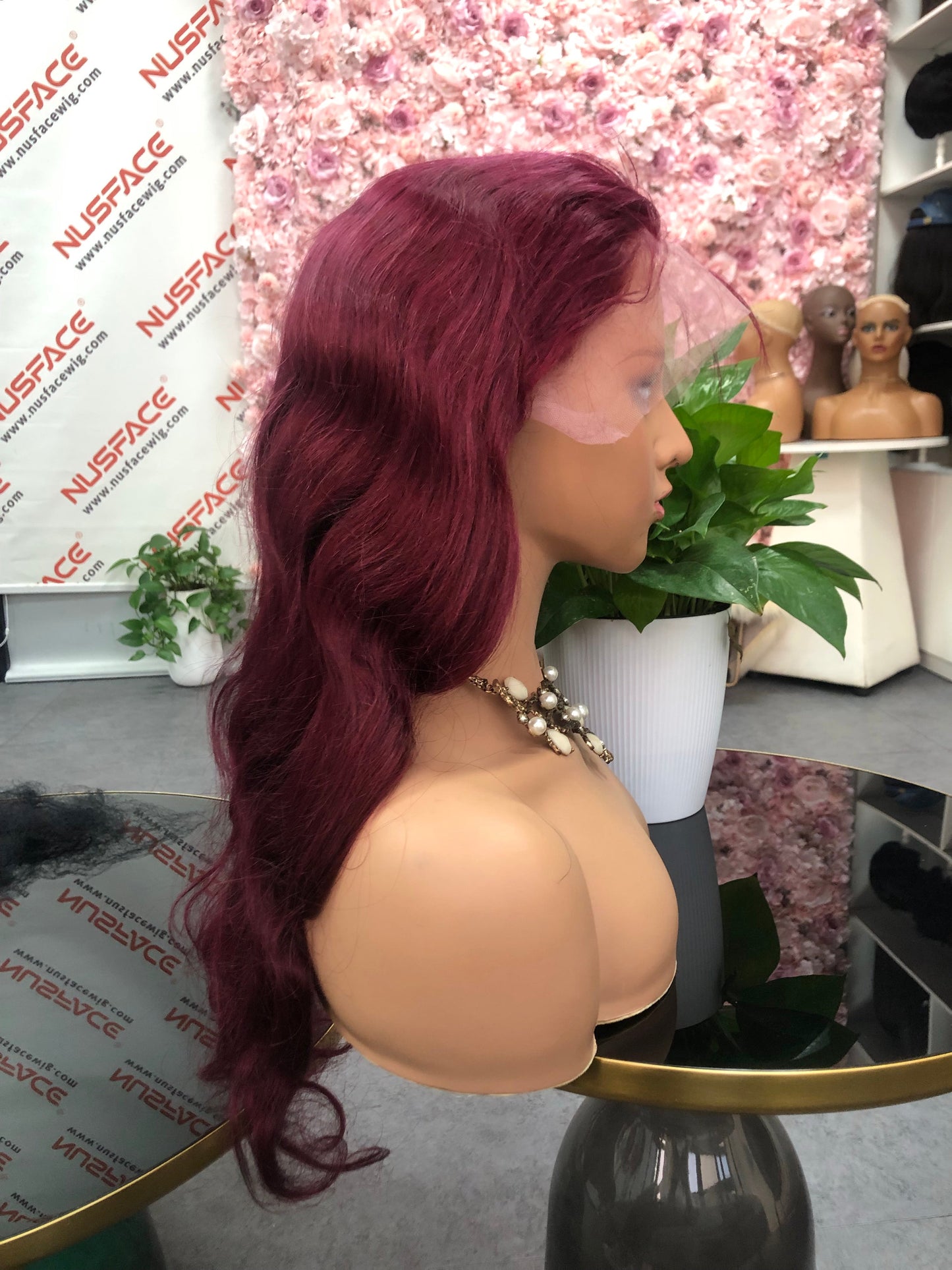 Top Virgin 13x4 Body Wave Hair Lace Front 99J Wig 180% Density