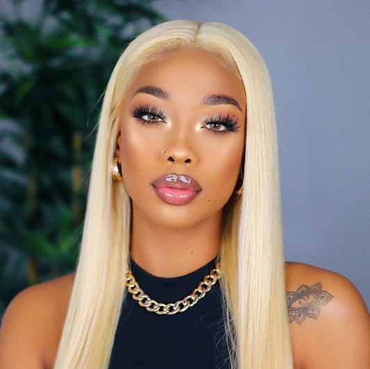 B Top Virgin 613 Blonde 13x6 Straight Hair Lace Front Wig 180 Density with Baby Hair