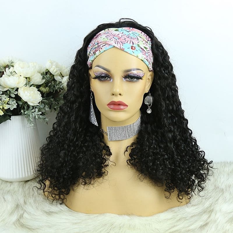 B Top Virgin Deep Wave Headband Wig 150 Density