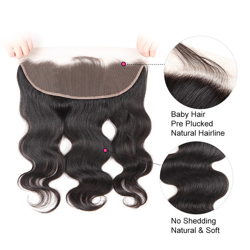 100% Top Virgin Hair Body Wave 13x4 HD Lace Frontal