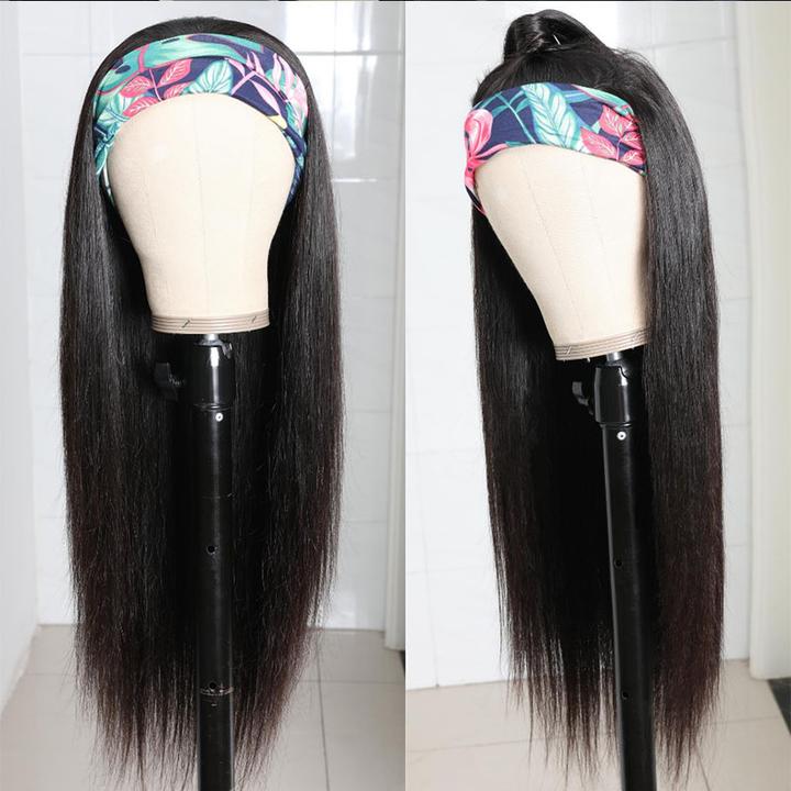 B Top Virgin Silky Straight Headband Wig 150 Density