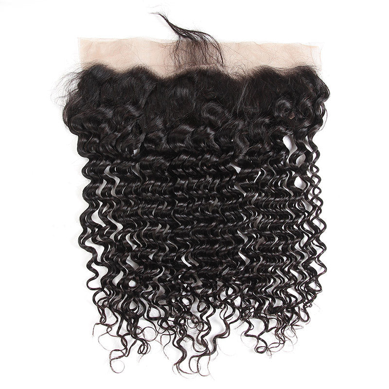 100% Top Virgin Hair Deep Wave 13x4 HD Lace Frontal