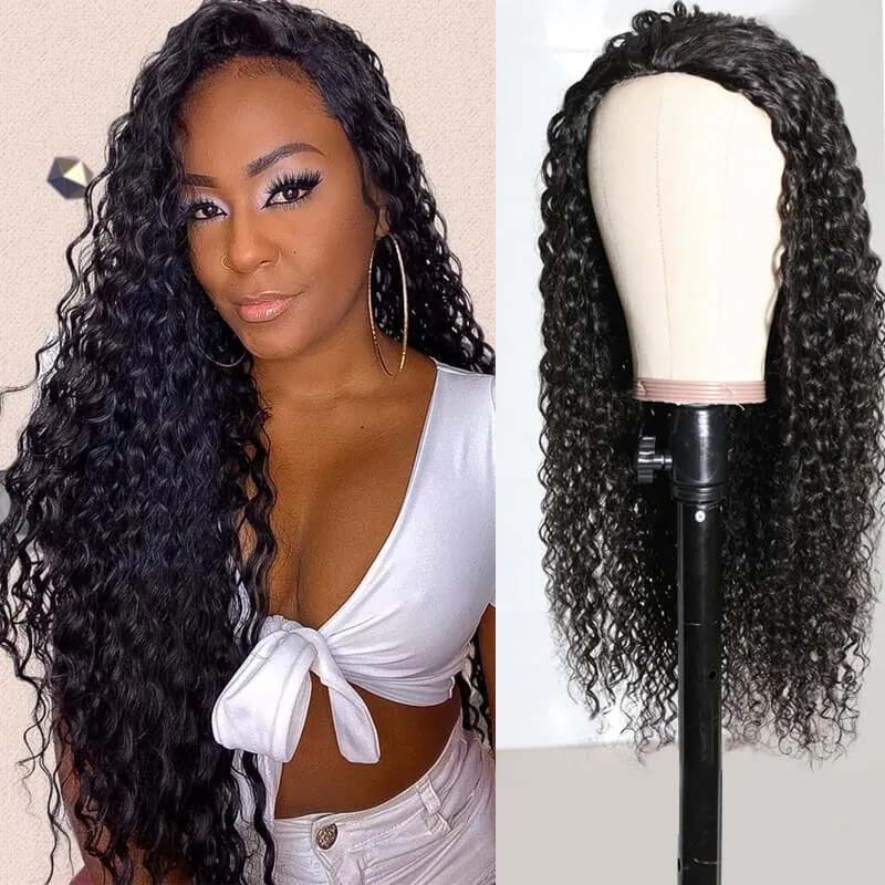 B Top Virgin Deep Wave Headband Wig 150 Density