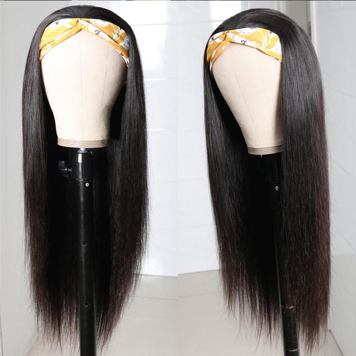 B Top Virgin Silky Straight Headband Wig 150 Density