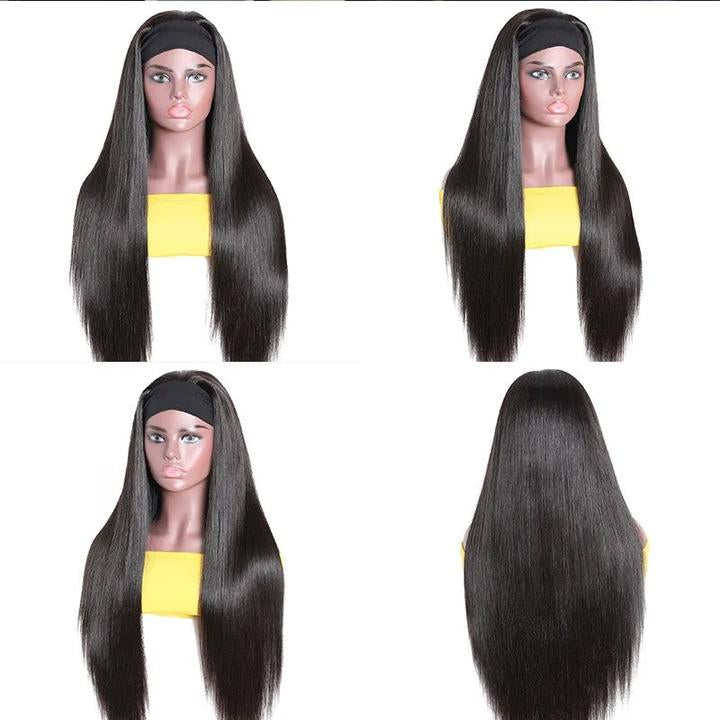 B Top Virgin Silky Straight Headband Wig 150 Density