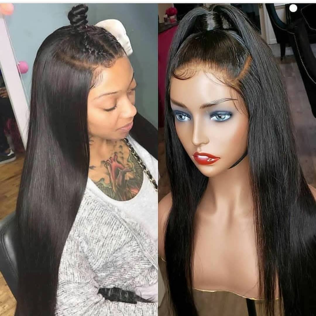 B Top Virgin 13x4 Straight Hair Transparent  Lace Front Wig 150 Density with Baby Hair