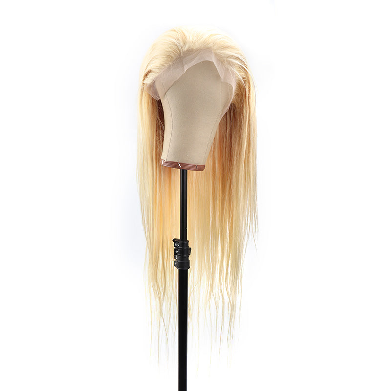 B Top Virgin 613 Blonde 13x4 Straight Lace Front Transparent  Wig 180 Density with Baby Hair