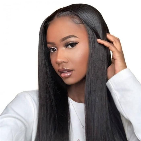 B Top Virgin 13x4 Straight Hair Transparent  Lace Front Wig 150 Density with Baby Hair