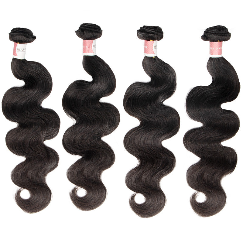 B Top Virgin Body Wave 4 Bundles with 4x4 HD Lace Closure