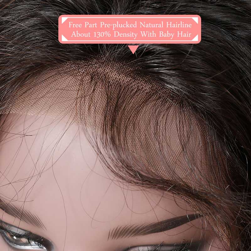 Top Virgin 13x6 Body Wave Lace Front Wig 150 Density with Baby Hair