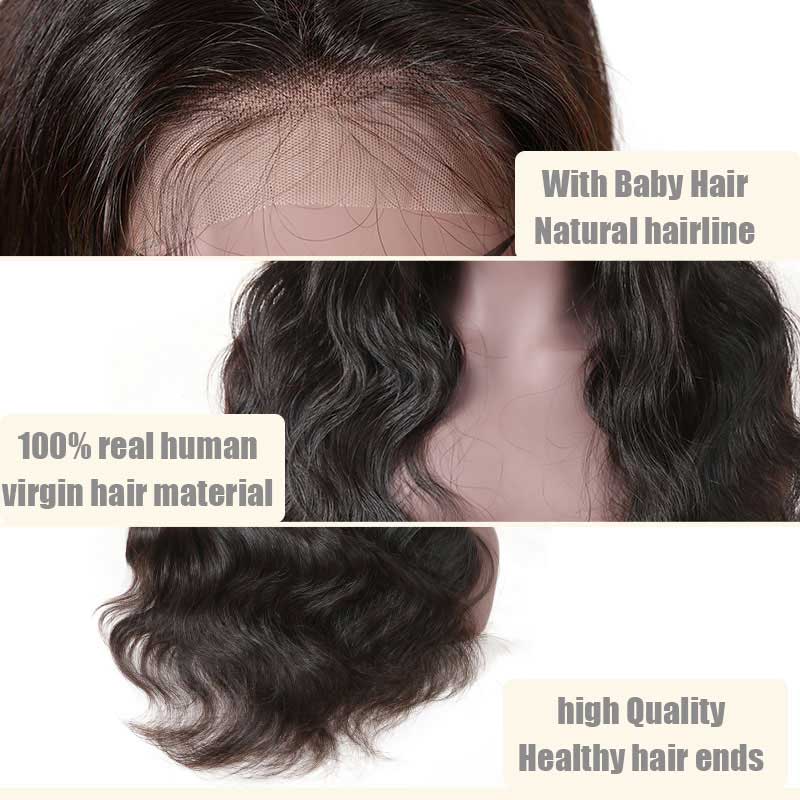 B Top Virgin Body Wave 13×4 Full Lace Wig 150 Density with Baby