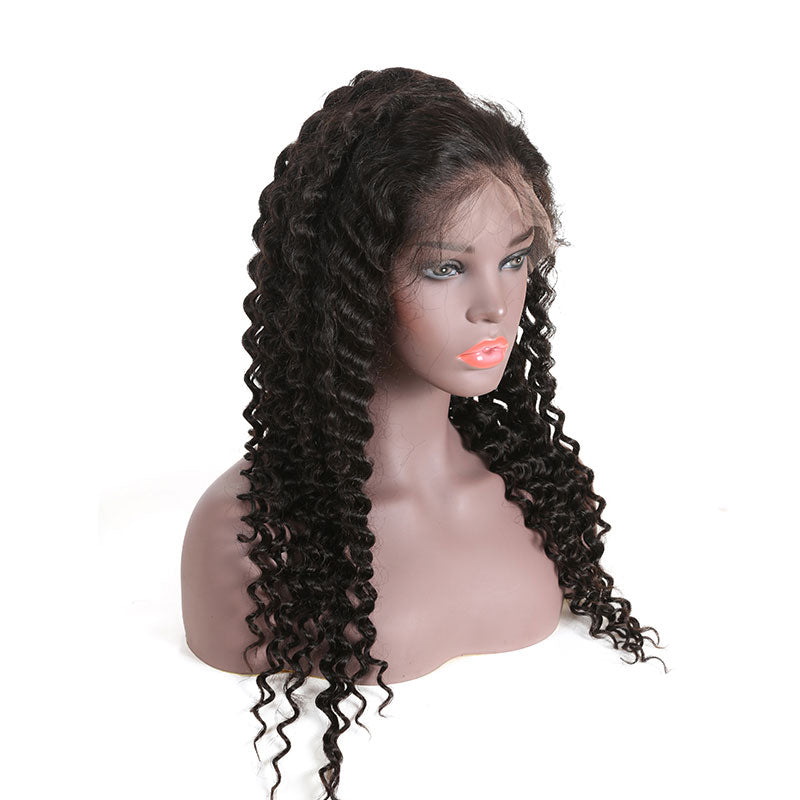 Top Virgin 13x6 Deep Wave Lace Front Wig 150 Density with Baby Hair