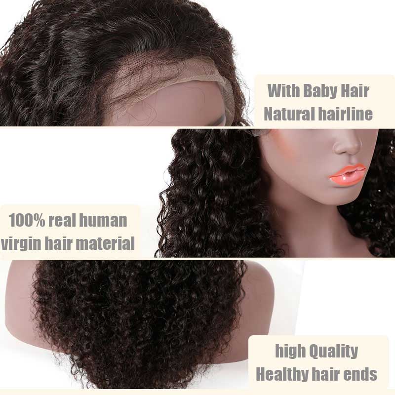 Top Virgin 13x6 Italian Curly Lace Front Wig 150 Density with Baby Hair