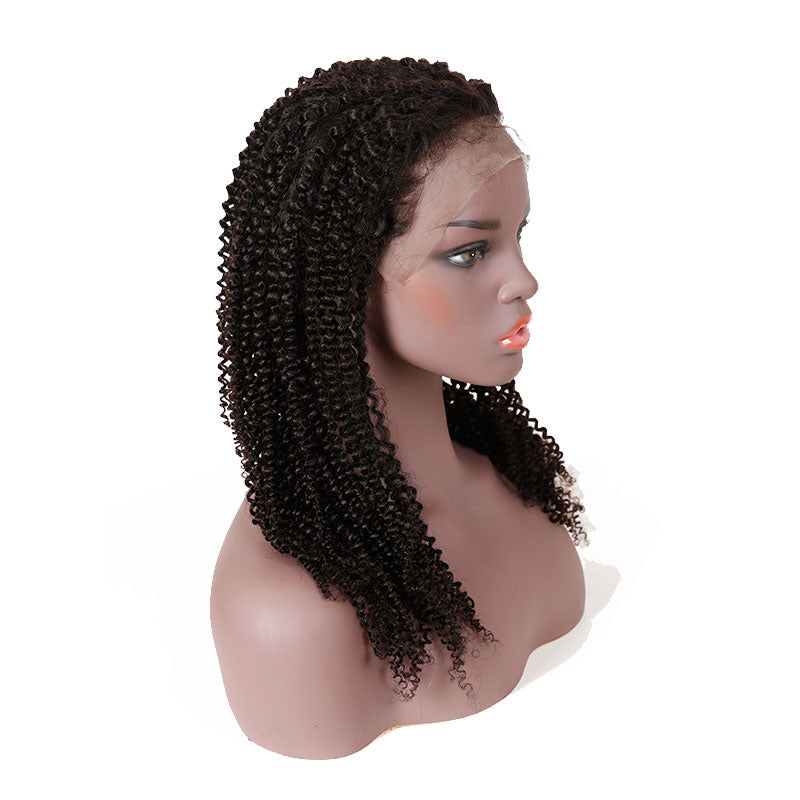 B Top Virgin 13x4 Kinky Curlyl Lace Front Transparent  Wig 150 Density with Baby Hair
