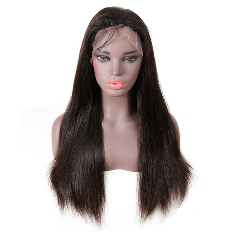 B Top Virgin Straight Hair Full Lace Wig 150 Density with Baby Hair
